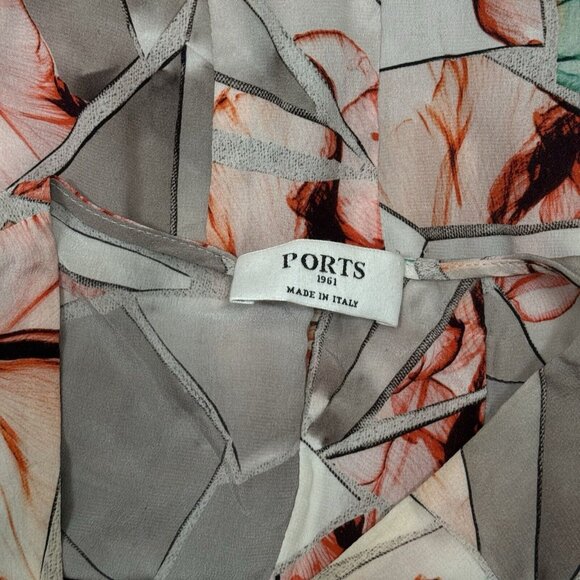 Ports 1961 100%‎ Silk Abstract Multicolor Floral Sleeveless Dress Size 44 Italy - Picture 13 of 14